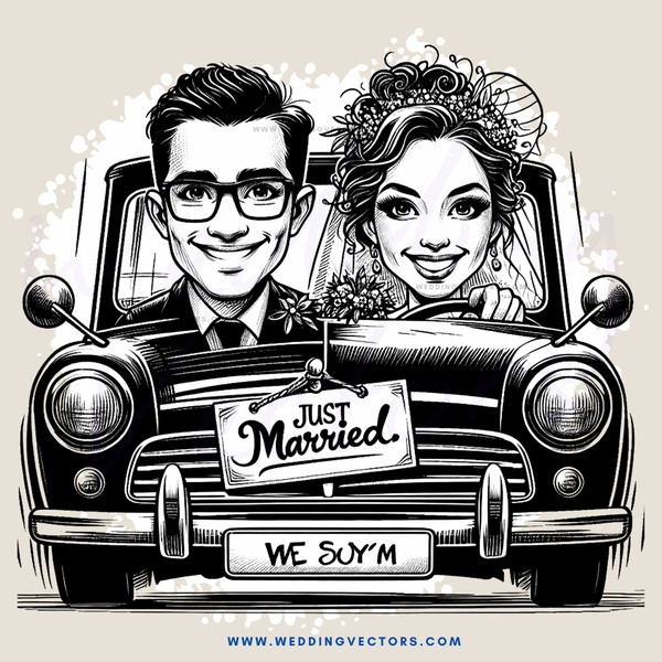 a married couple on their wedding day