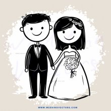 a newlywed couple posing for their photo