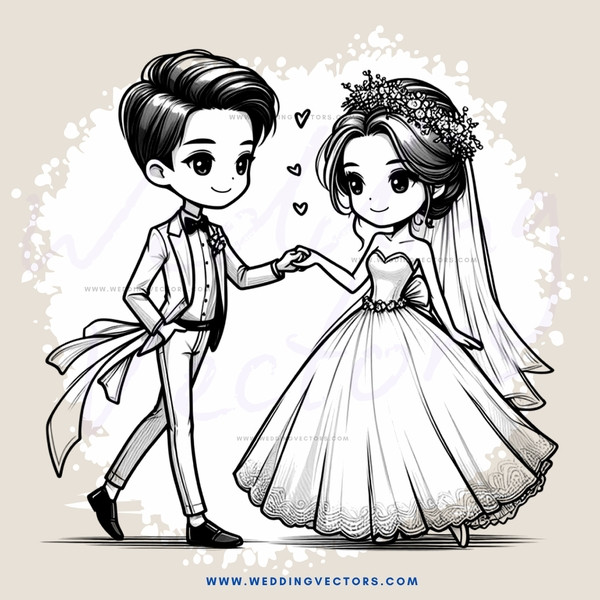 a groom and bride walking together