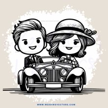 a couple in a vintage car