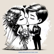 kissing couple on wedding day