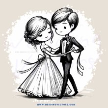 a couple dancing together in black and white