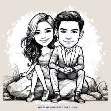 a couple sitting together on a rock