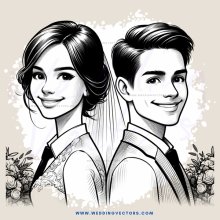 a bride and groom smile for their picture