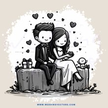 a couple sitting on a rock, holding hands and looking at each other