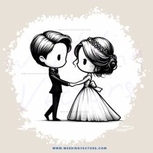 a wedding animation in black and white