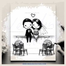 a man and woman in black holding hands over a wedding cake