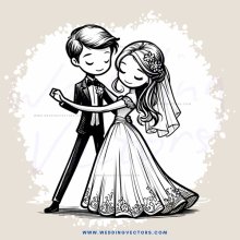 bride and groom in ballroom dance position