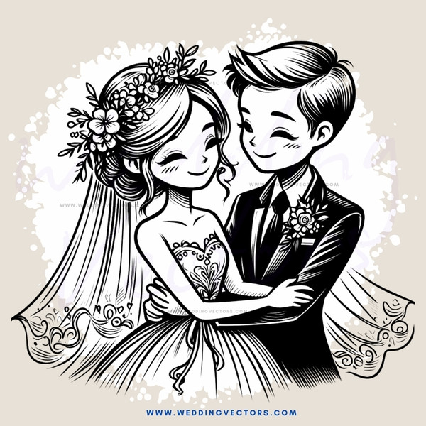 wedding couple embracing each other