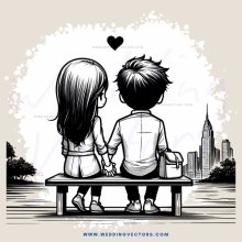 two people on a bench with new york city in the background