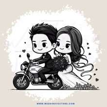 a couple on motorcycles