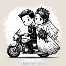 groom on motorcycle