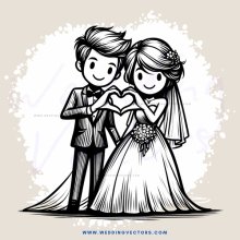 couple making a heart symbol with their hands