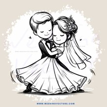 the newlyweds are dancing