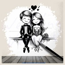 a boy and girl sitting on a bench