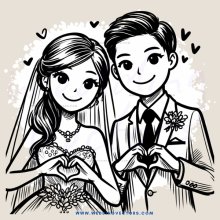 a bride and groom exchange rings