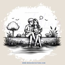 a couple sitting on a bench reading and loving each other