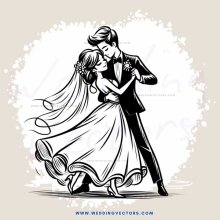 a black and white wedding photo of a couple embracing