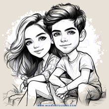 a boy and girl sitting together