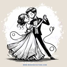 an engaged couple dancing at their wedding reception