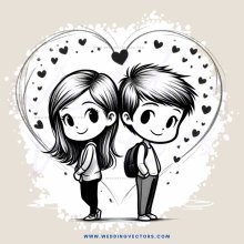 two kids standing in heart shape