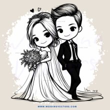 the wedding bride and groom sketches