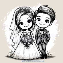 wedding couple cartoon