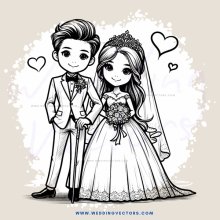 a boy and girl on their wedding day