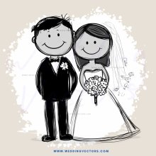 happy couple smiling on marriage day