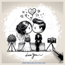couple kissing with camera and flowers