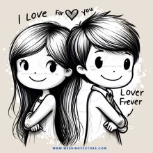 love forever cartoon lettering