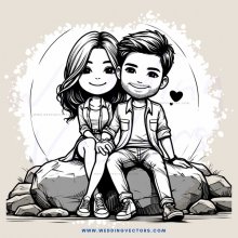 couple sitting on rock with rocks in background