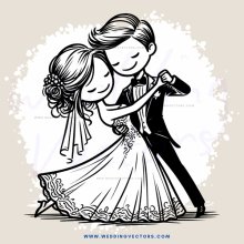 wedding couple dancing together