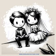 wedding couple sitting together