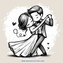 a man and woman dancing in love