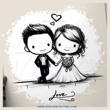 love drawn in black and white with hearts