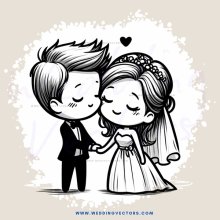 a newlywed couple holds hands in a picture frame
