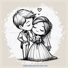 a couple embracing with an outline background