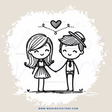 a couple holding hands in front of a heart
