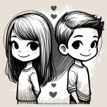 a boy and girl smiling together