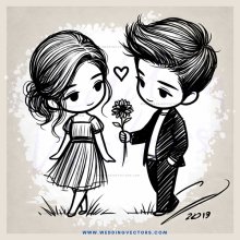 a lovely couple holding flowers and an umbrella