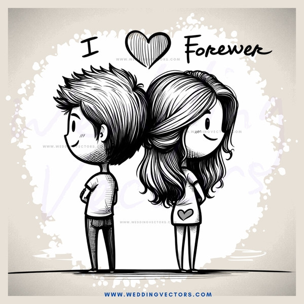 love forever cartoon stickers