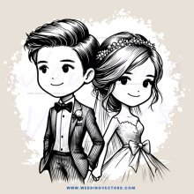 a couple in their wedding outfits