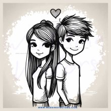 two boys with their hair styled in heart shapes