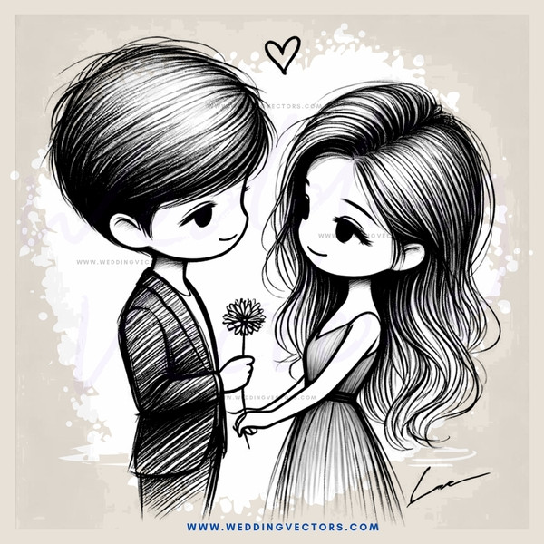 a couple with flowers in their hands