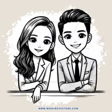 boy and girl pose for picture