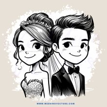 bride and groom cartoon