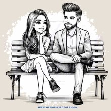 a girl and a boy sitting on a bench