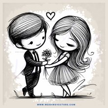 a boy and girl kissing with flowers