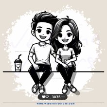 two people sitting on a bench with a drink and a phone number in the corner